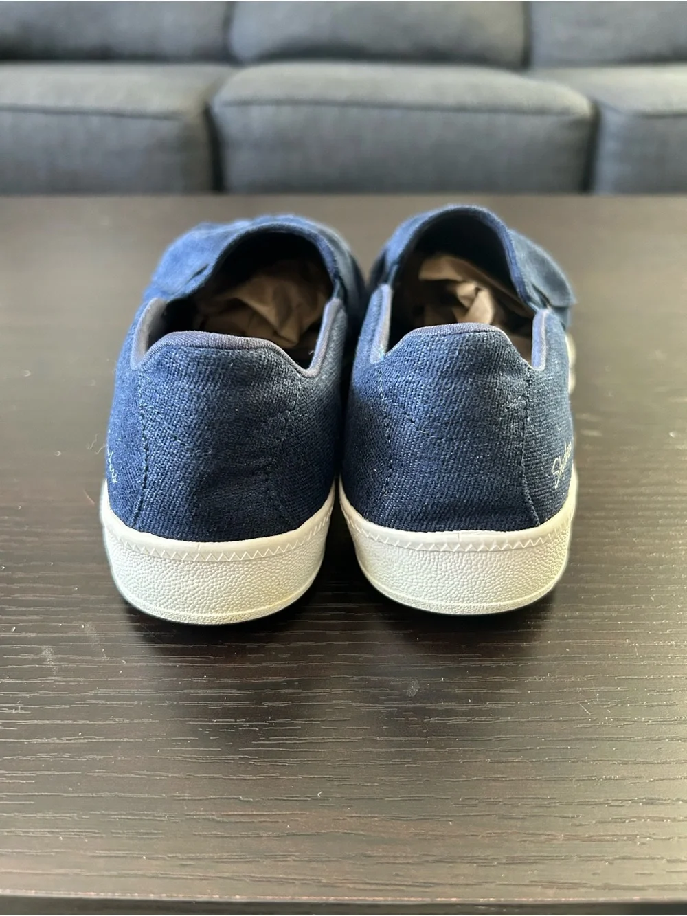 Skechers Navy Bow Slip-On memory foam Flats for Women Sz 7.5